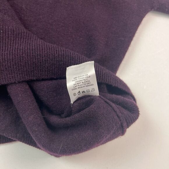 The Reset R Label Wool Cashmere Sweater M Purple Quarter Zip Quiet Luxury Preppy - Picture 10 of 10